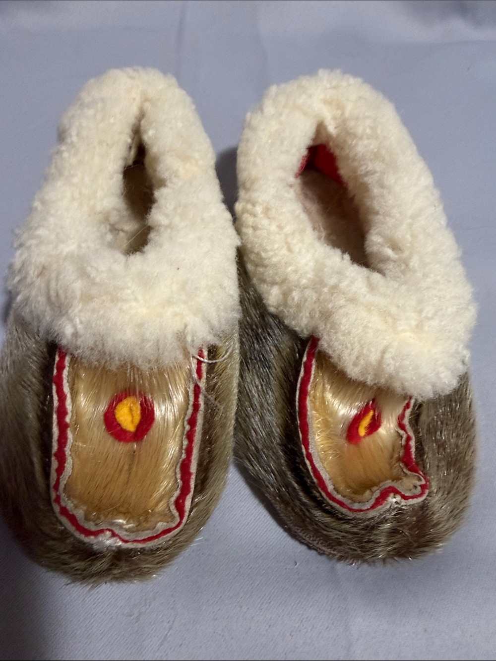 Kids Cozy Fur-Lined Slippers in Cream and Brown